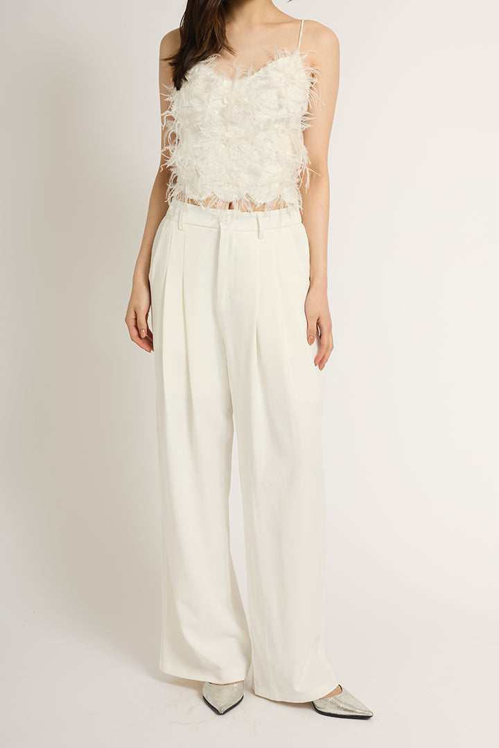 サテンワイドパンツ