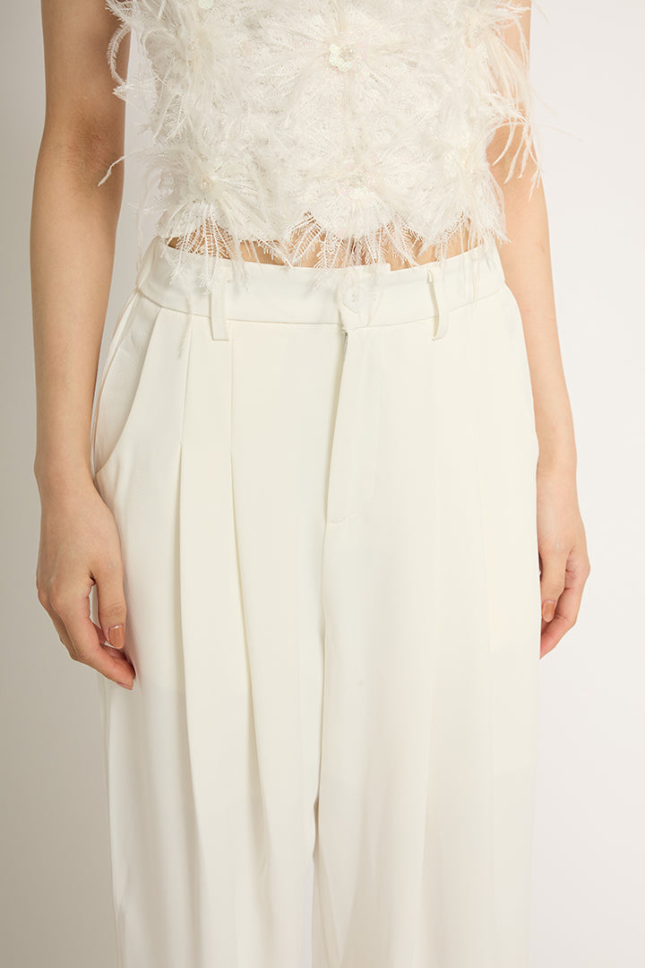 サテンワイドパンツ