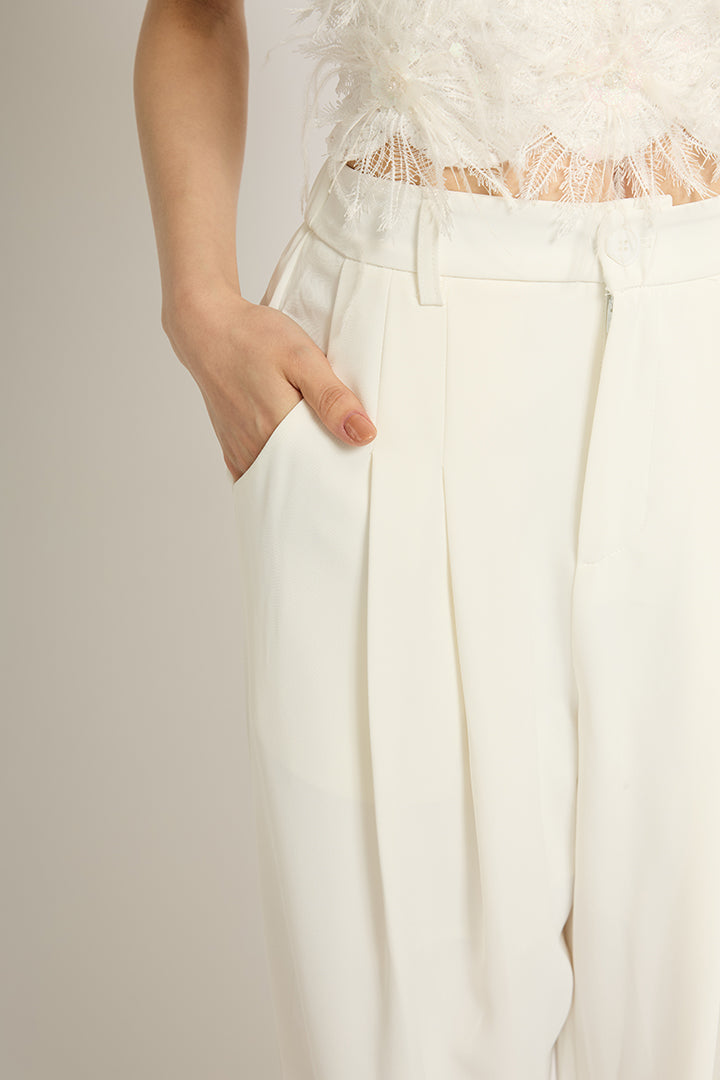 サテンワイドパンツ