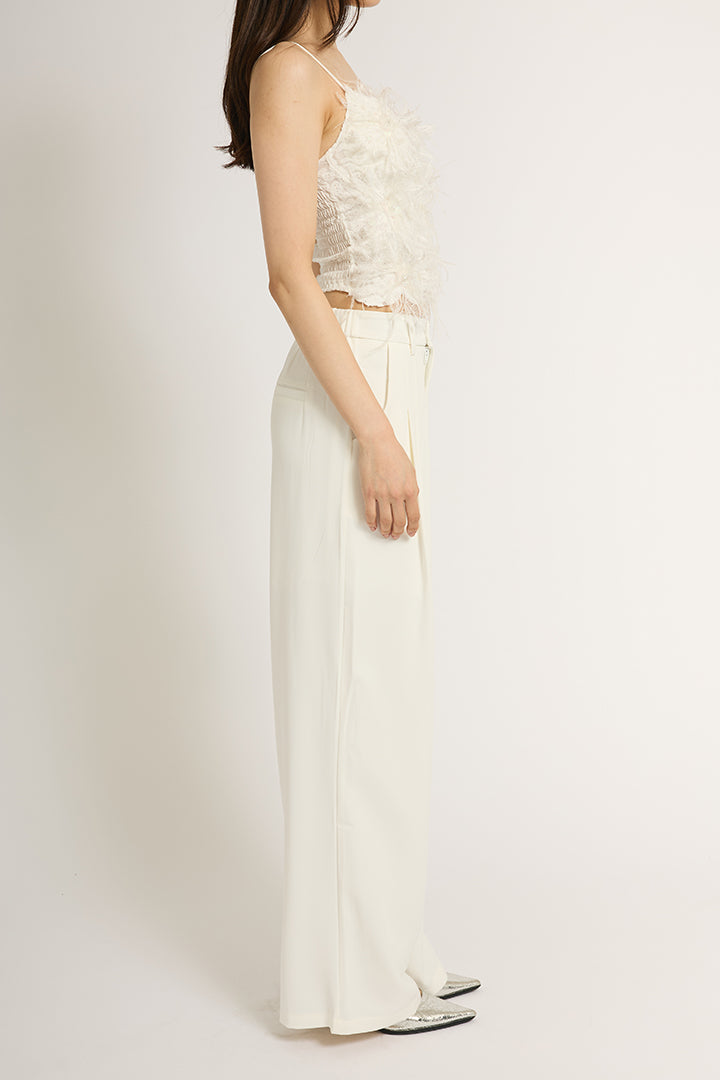 サテンワイドパンツ