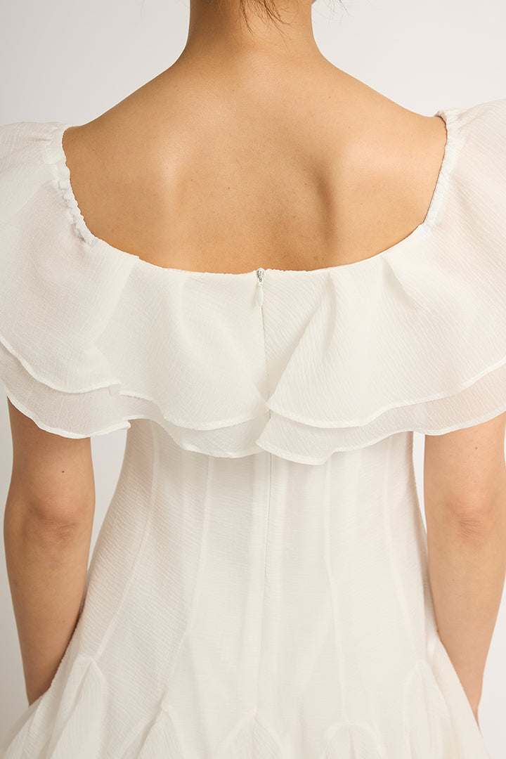 フリルチュールミニドレス