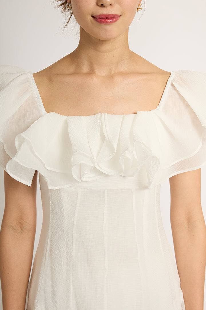 フリルチュールミニドレス