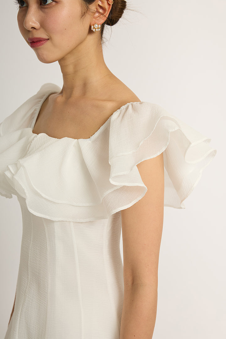 フリルチュールミニドレス