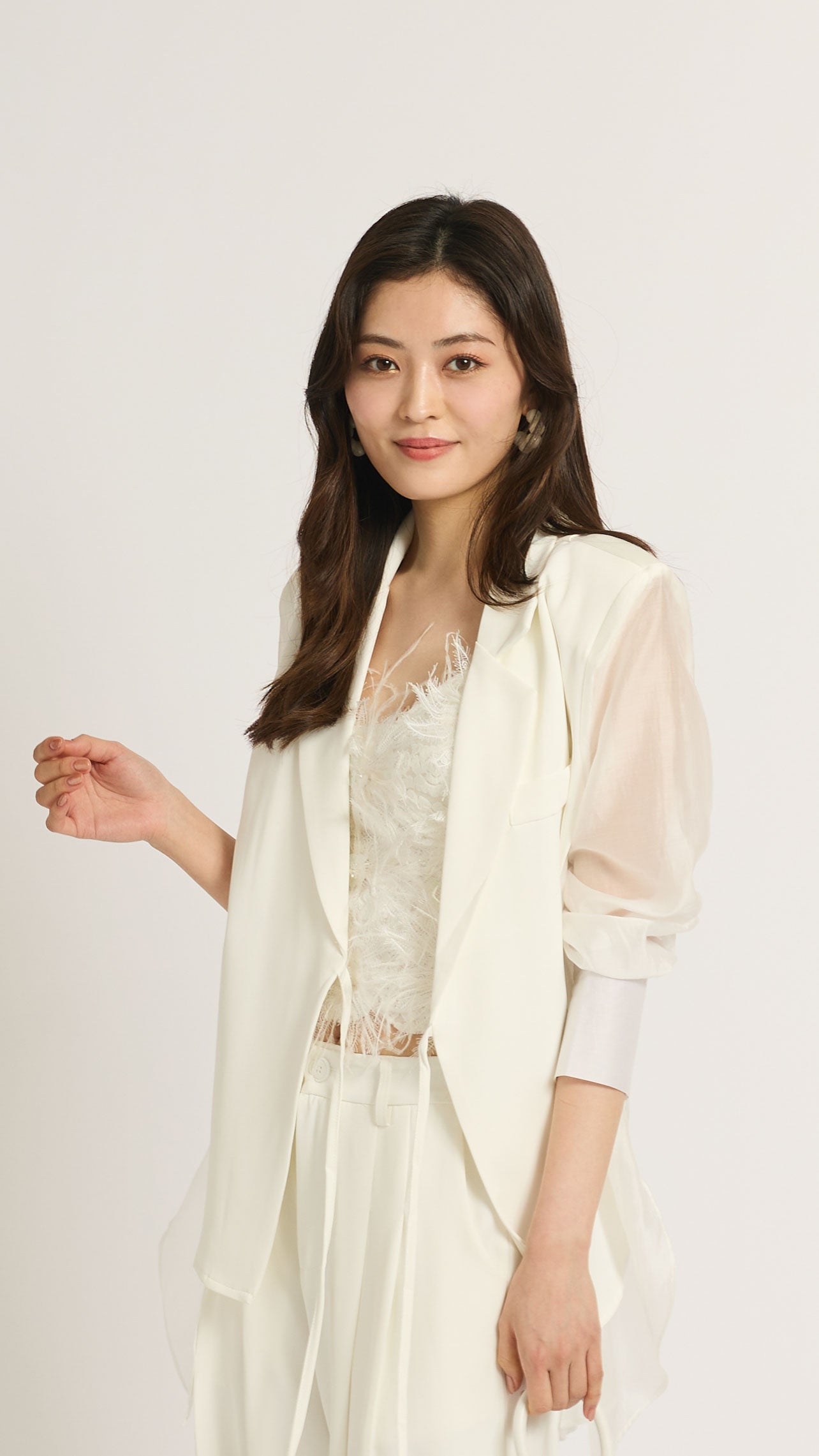アミシャツ2枚SET✯✯✯ SET】シアーライトジャケット+フラッフィーキャミソール(2set